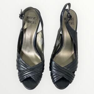 Mootsies Tootsies Women’s Open Toe Sandal Heels 9M Black